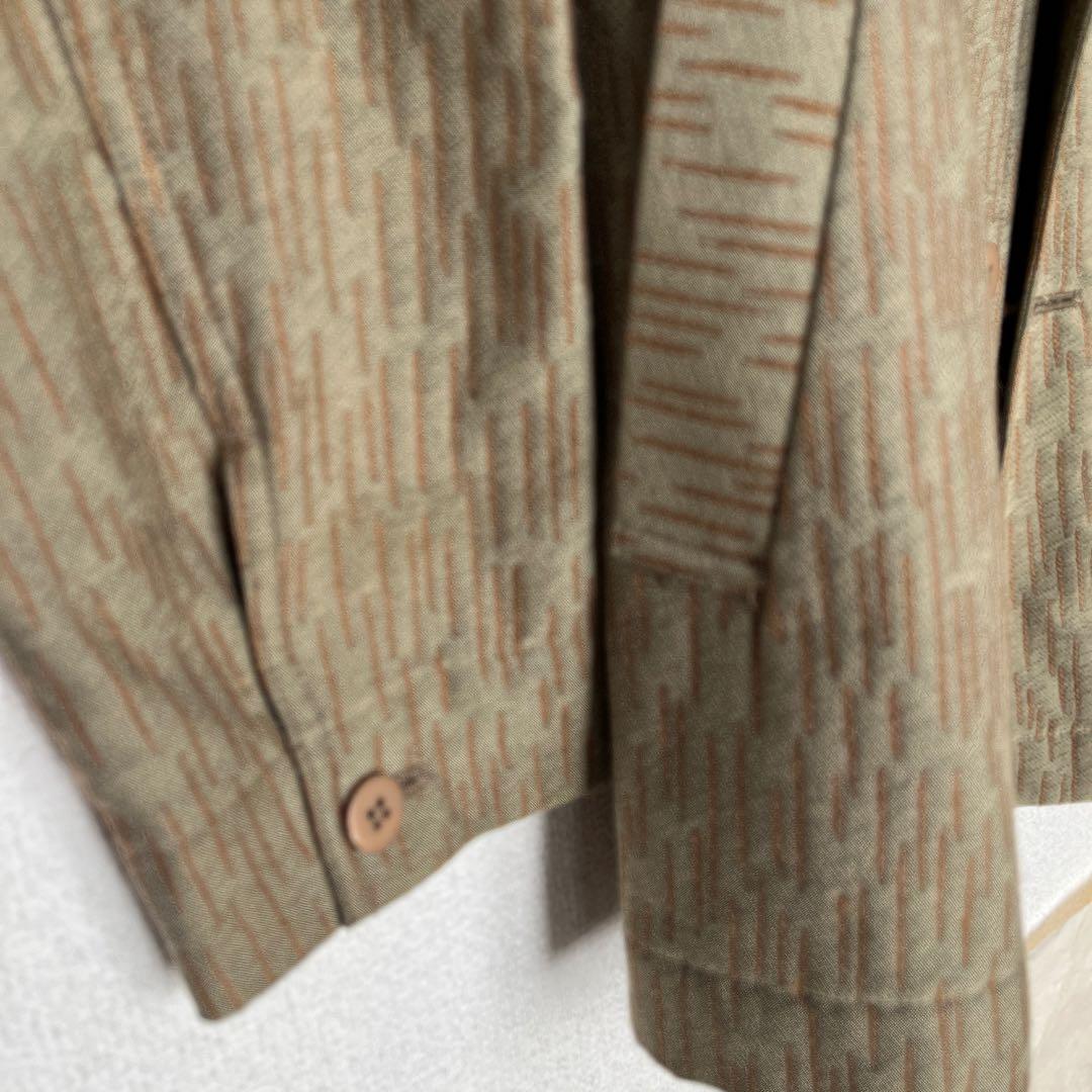 IM MEN オリーブグリーン ストライプ テーラードジャケット