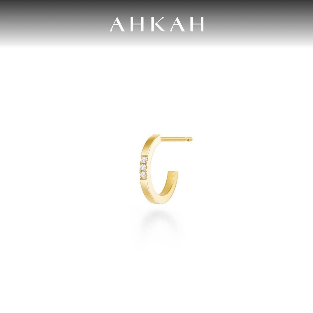 AHKAH プチトロワ ピアス 片耳のみ K18 YG