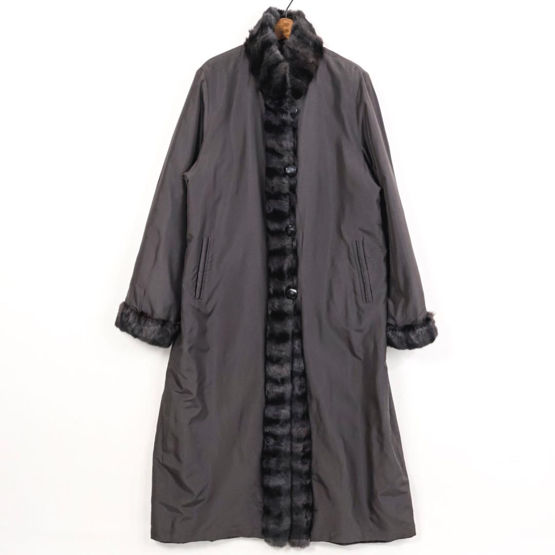 H4997-26◾️レッキスファー付　リバーシブル　ロングコート