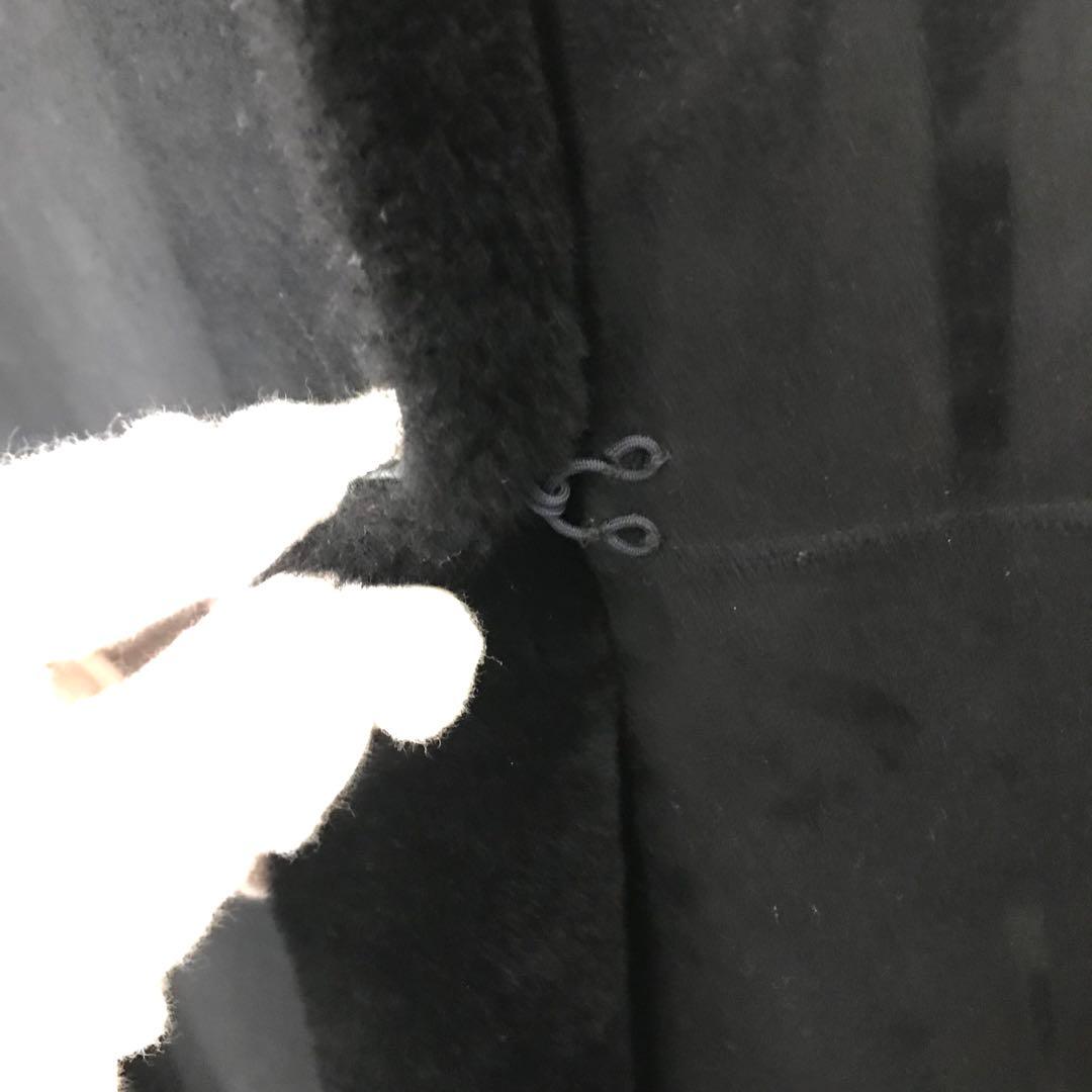 20万超　本革　ユナイテッドアローズ　ムートンコート　フード　黒　羊革