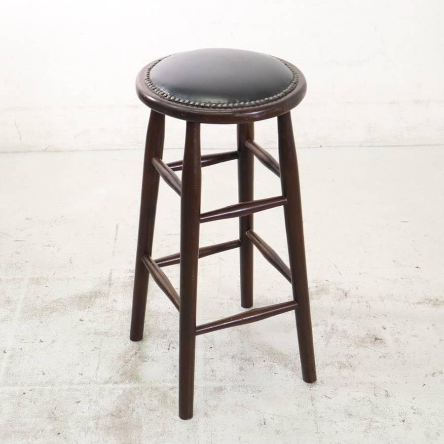 6脚まとめ買い5 ルーマニア製 ハイスツール ビーチ材 ブラック PVCレザー