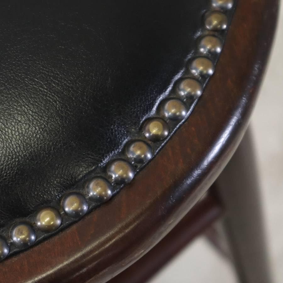 6脚まとめ買い5 ルーマニア製 ハイスツール ビーチ材 ブラック PVCレザー