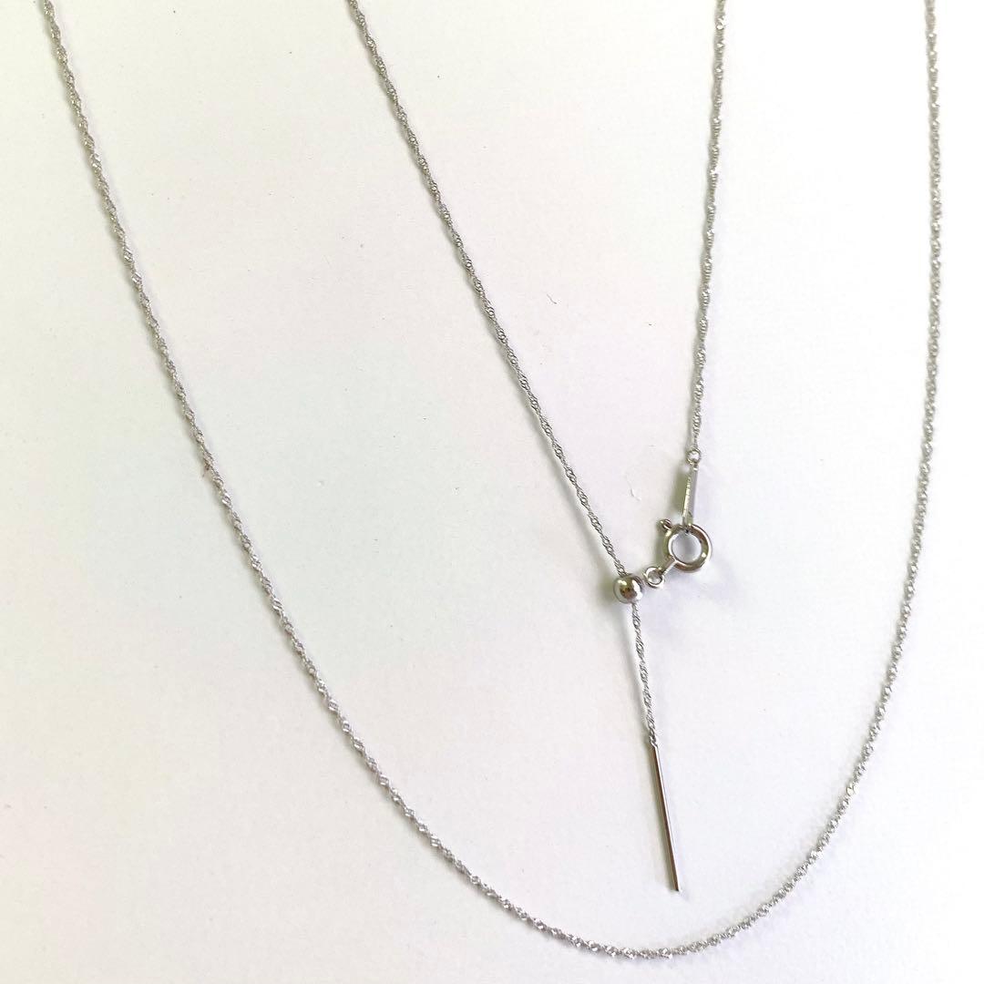 未使用◇Pt950 スクリューチェーンネックレス 日本製 プラチナ 白金 白銀色