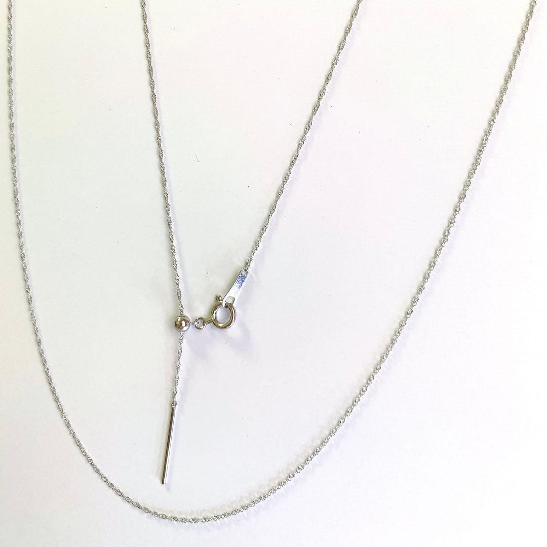 未使用◇Pt950 スクリューチェーンネックレス 日本製 プラチナ 白金 白銀色