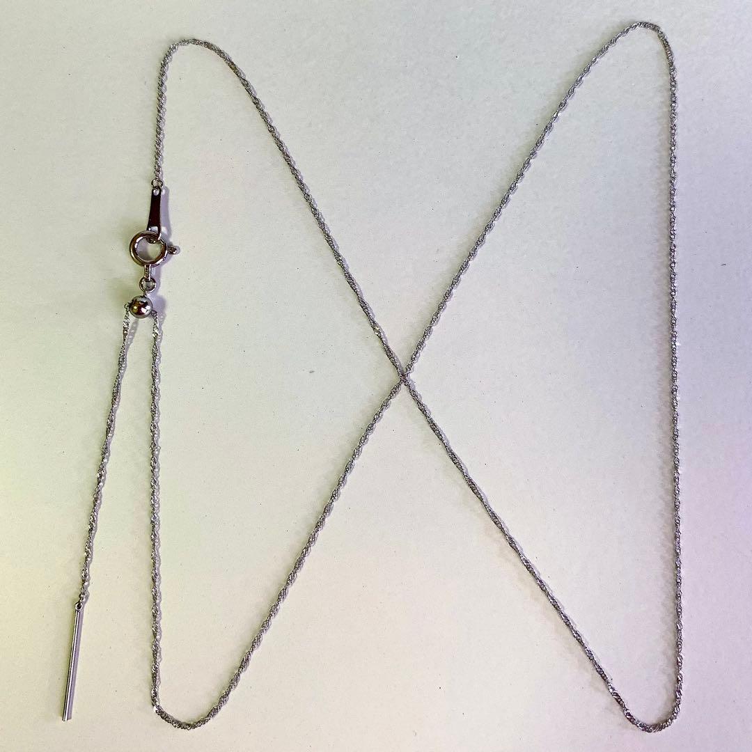 未使用◇Pt950 スクリューチェーンネックレス 日本製 プラチナ 白金 白銀色