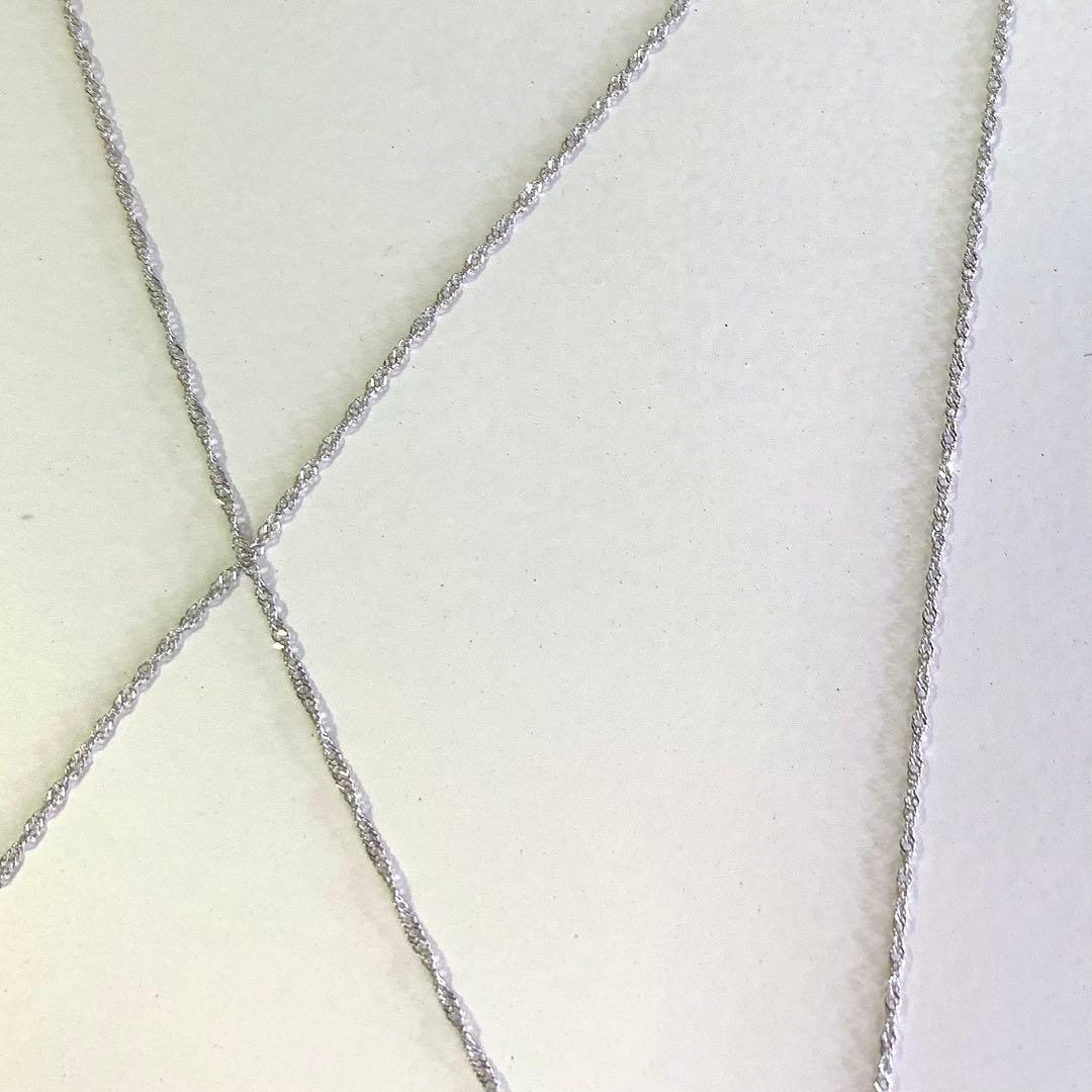 未使用◇Pt950 スクリューチェーンネックレス 日本製 プラチナ 白金 白銀色