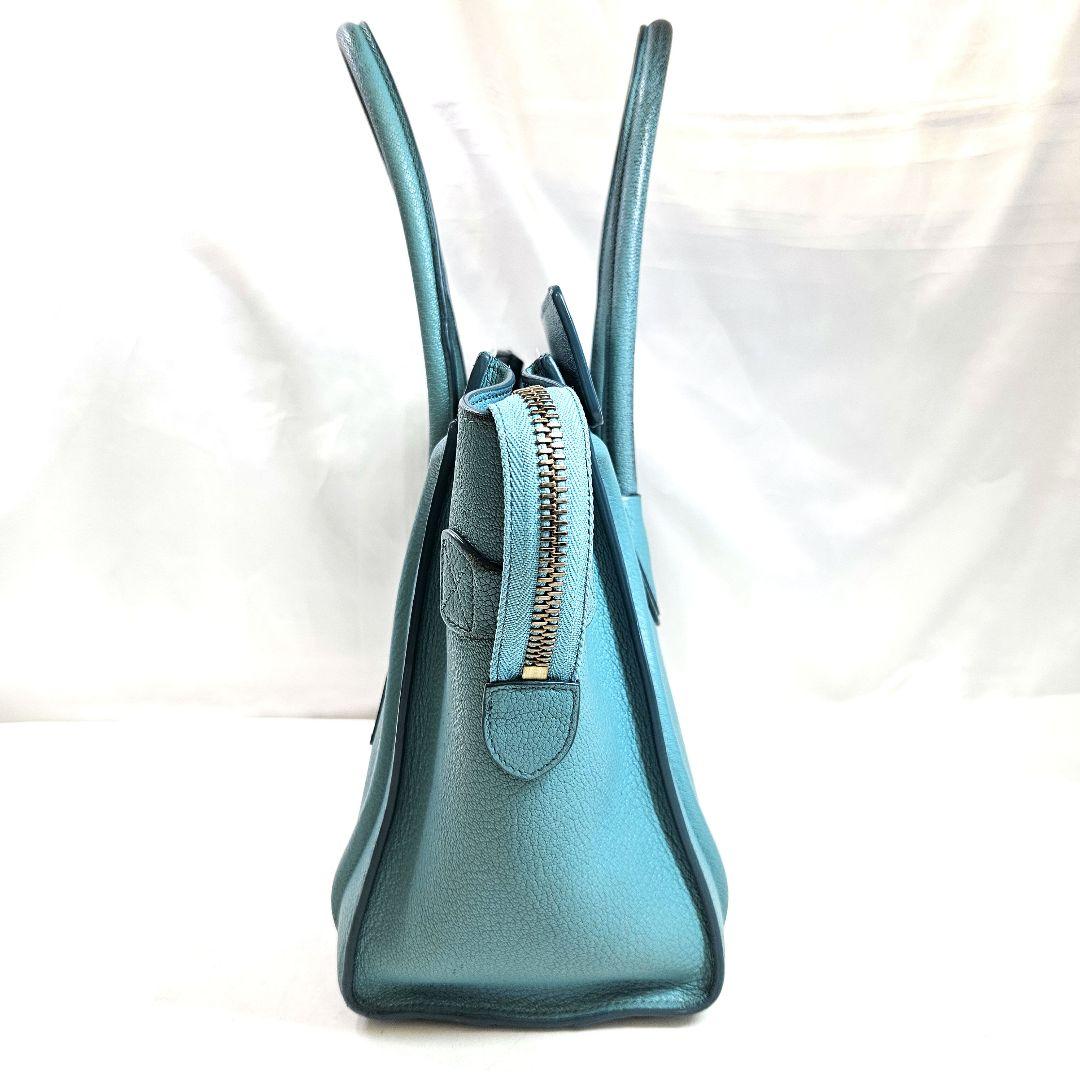 CELINE セリーヌ ラゲージ マイクロショッパー ハンドバッグ グリーン