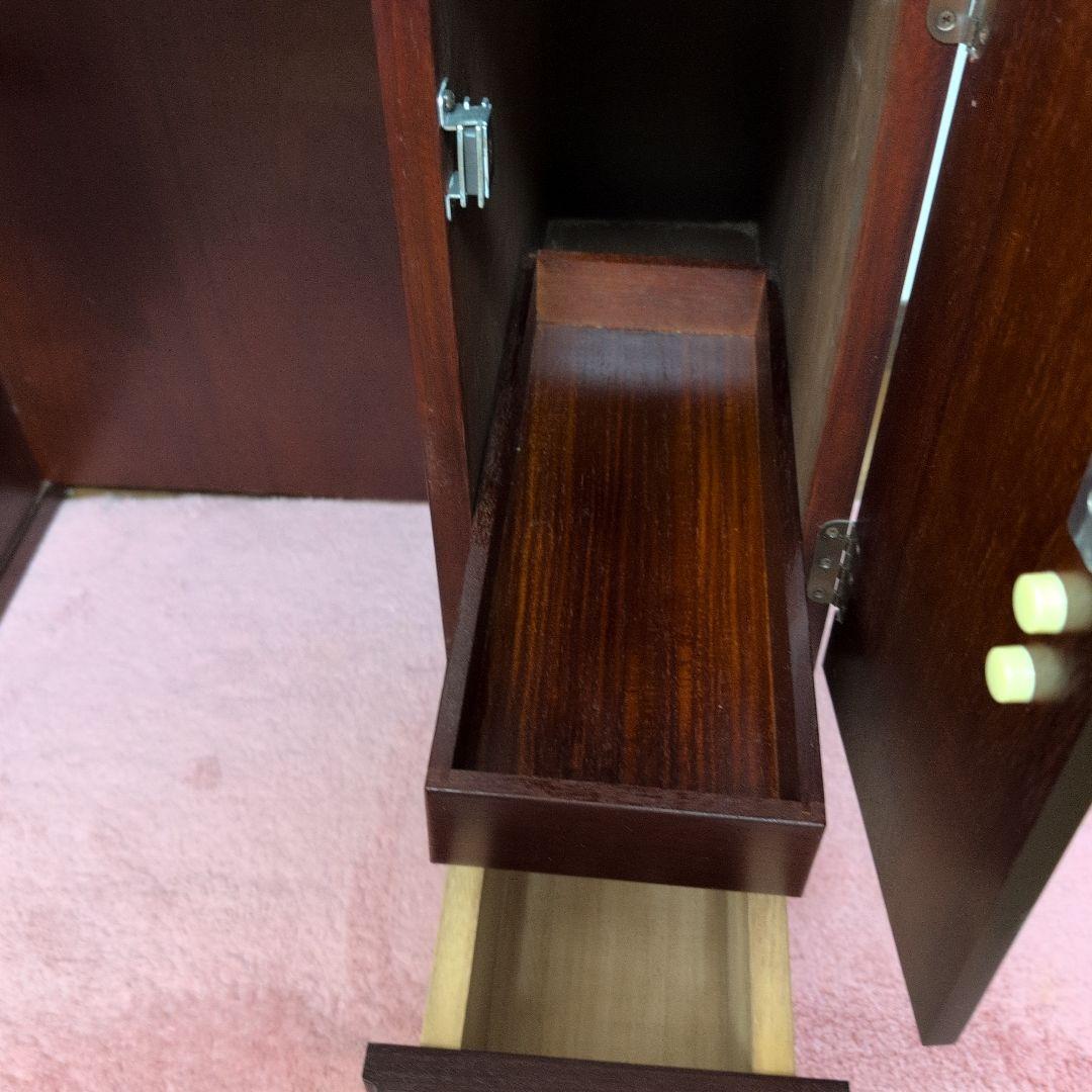 ダークブラウン ドレッサー・ミエミラー最高級銅引鏡　鏡台　美品 椅子別売り