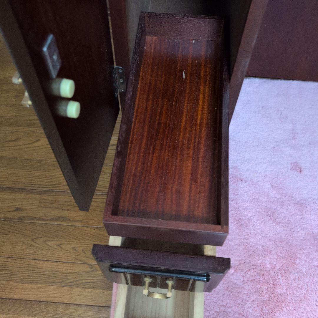 ダークブラウン ドレッサー・ミエミラー最高級銅引鏡　鏡台　美品 椅子別売り