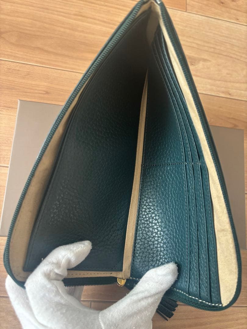 【希少】アタオ limo リモ ケリー限定色ボタニカルグリーン L字長財布 箱付
