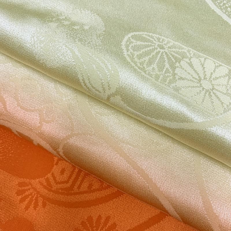 506ax25□お宮参り 女児 祝い着 着物 七五三にも 色無地 地紋□美品