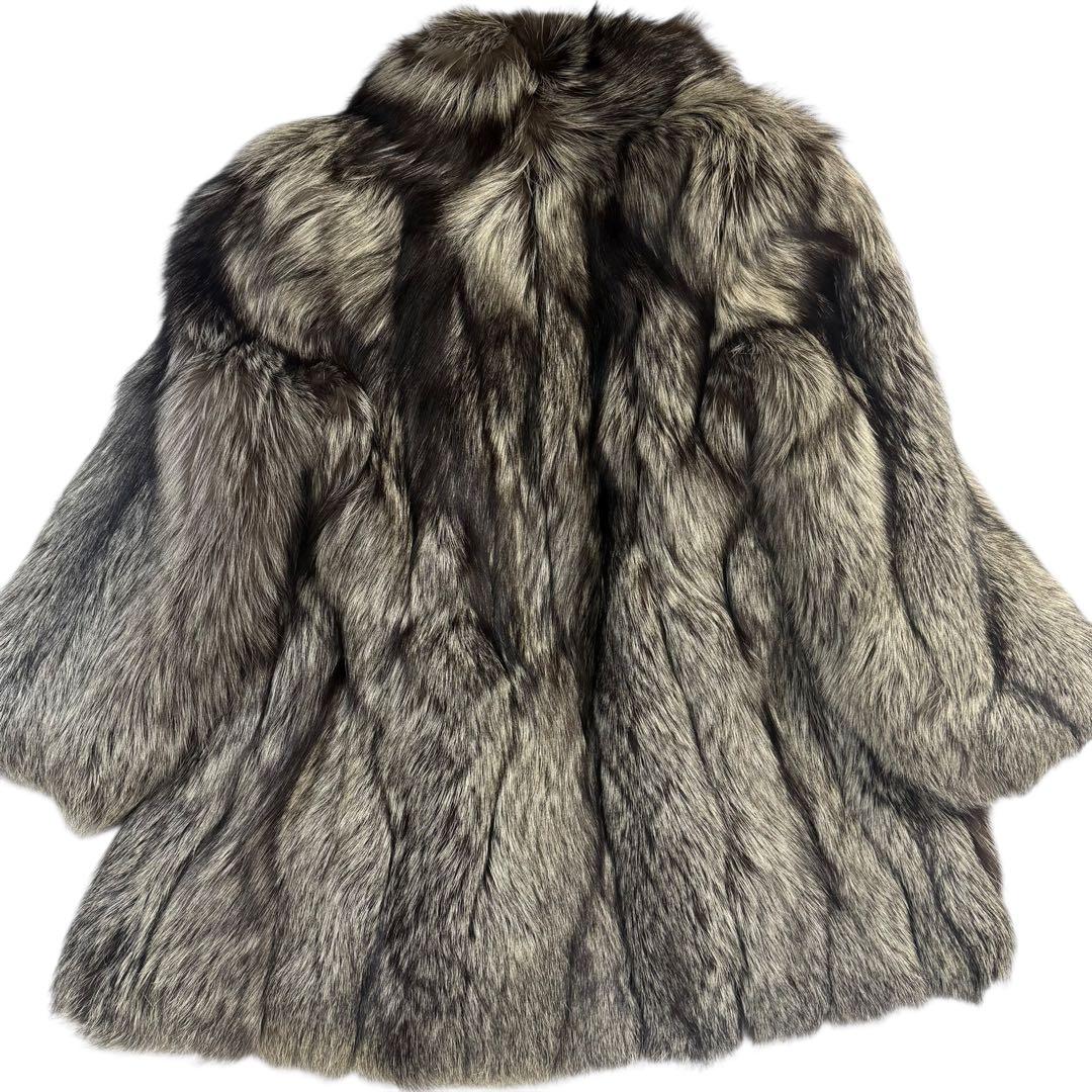 【13号/肉厚◎】フォックスファーコート リアルファー 毛皮 ゆったり