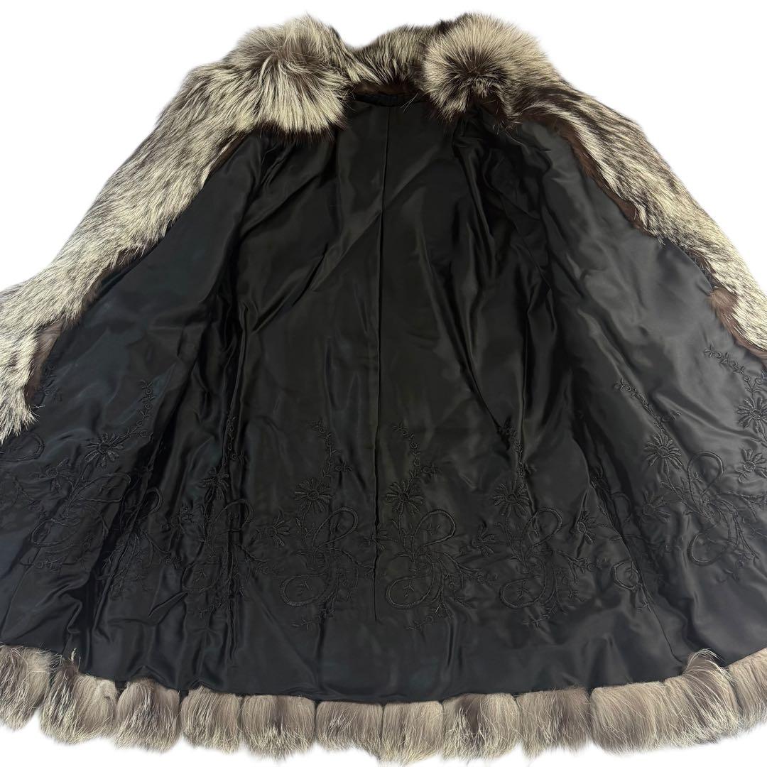 【13号/肉厚◎】フォックスファーコート リアルファー 毛皮 ゆったり