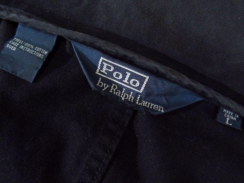 90s ポロ ラルフローレン マルチポケット モーターサイクル ジャケット 紺