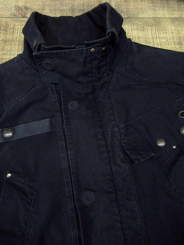 90s ポロ ラルフローレン マルチポケット モーターサイクル ジャケット 紺