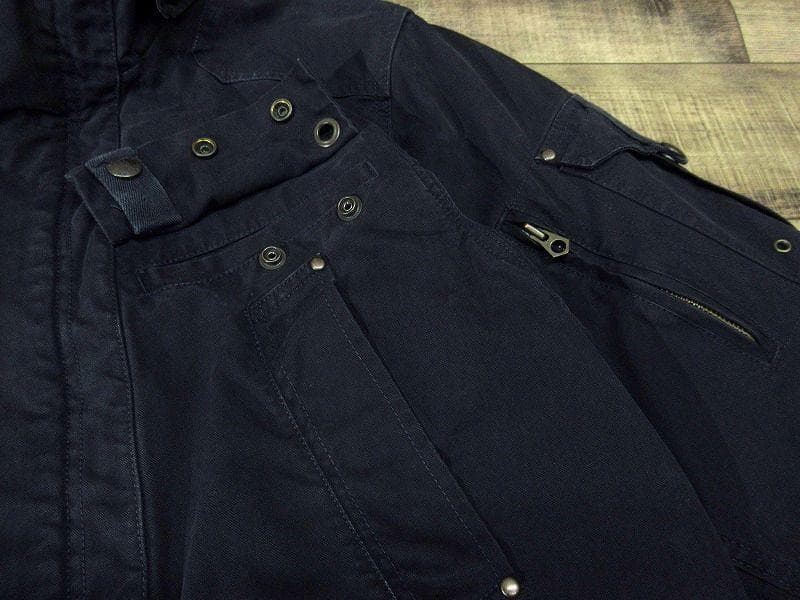 90s ポロ ラルフローレン マルチポケット モーターサイクル ジャケット 紺