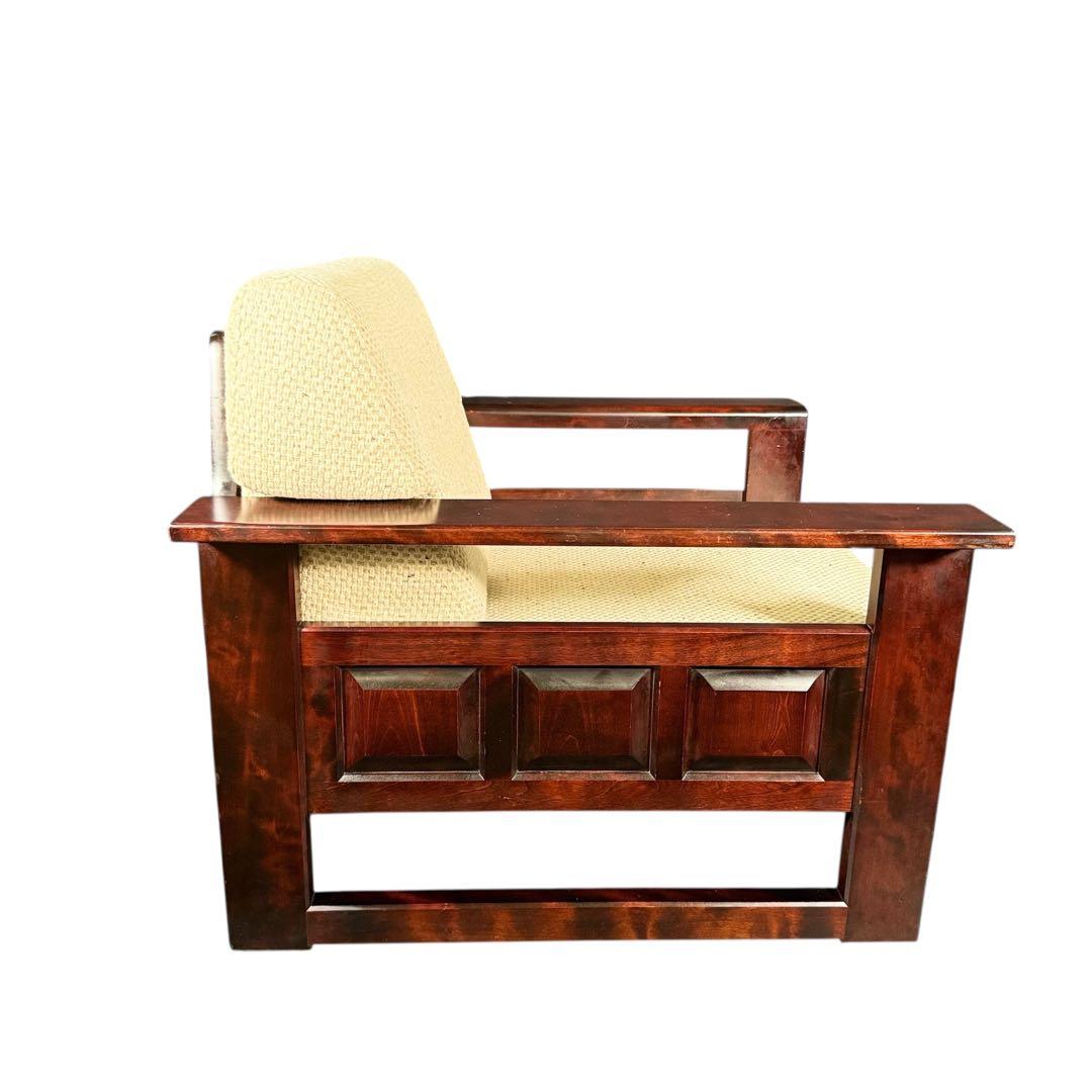 HR735 北海道民芸家具　シングルソファ　1人掛けソファ