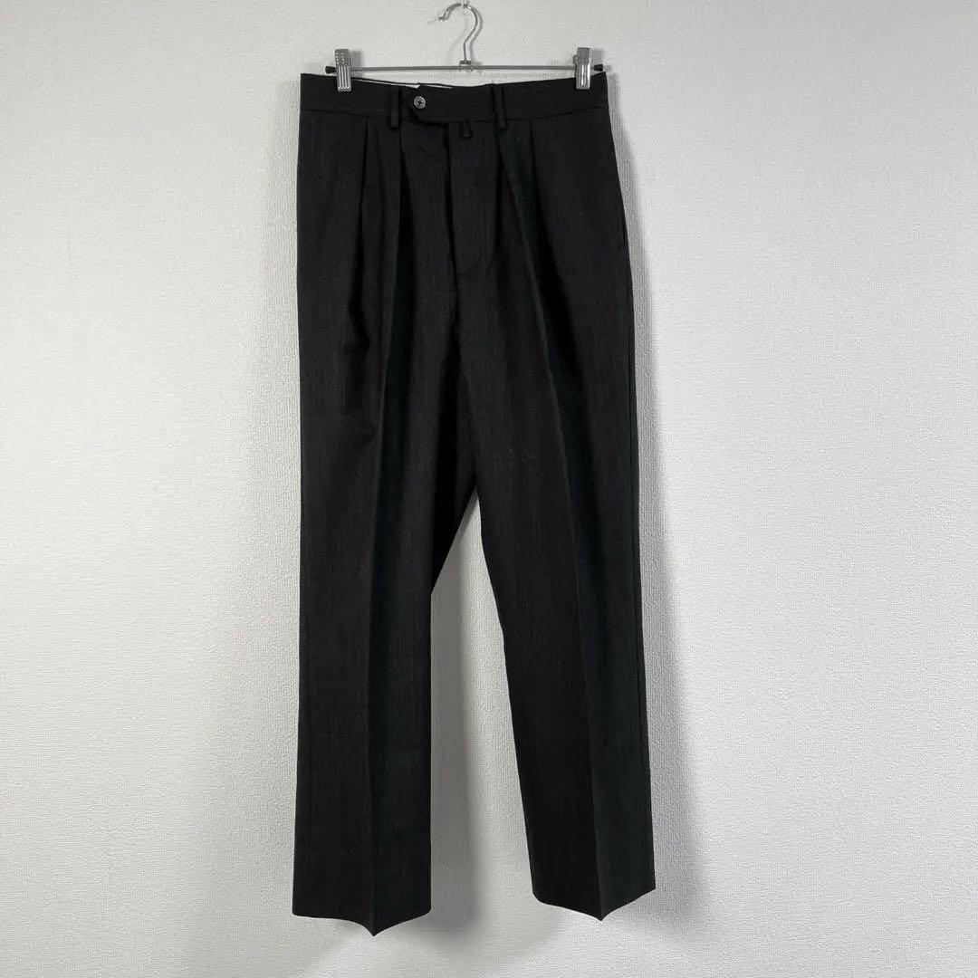 【美品】NEATスラックス 2タックワイド サマーウール｜Md.Gray