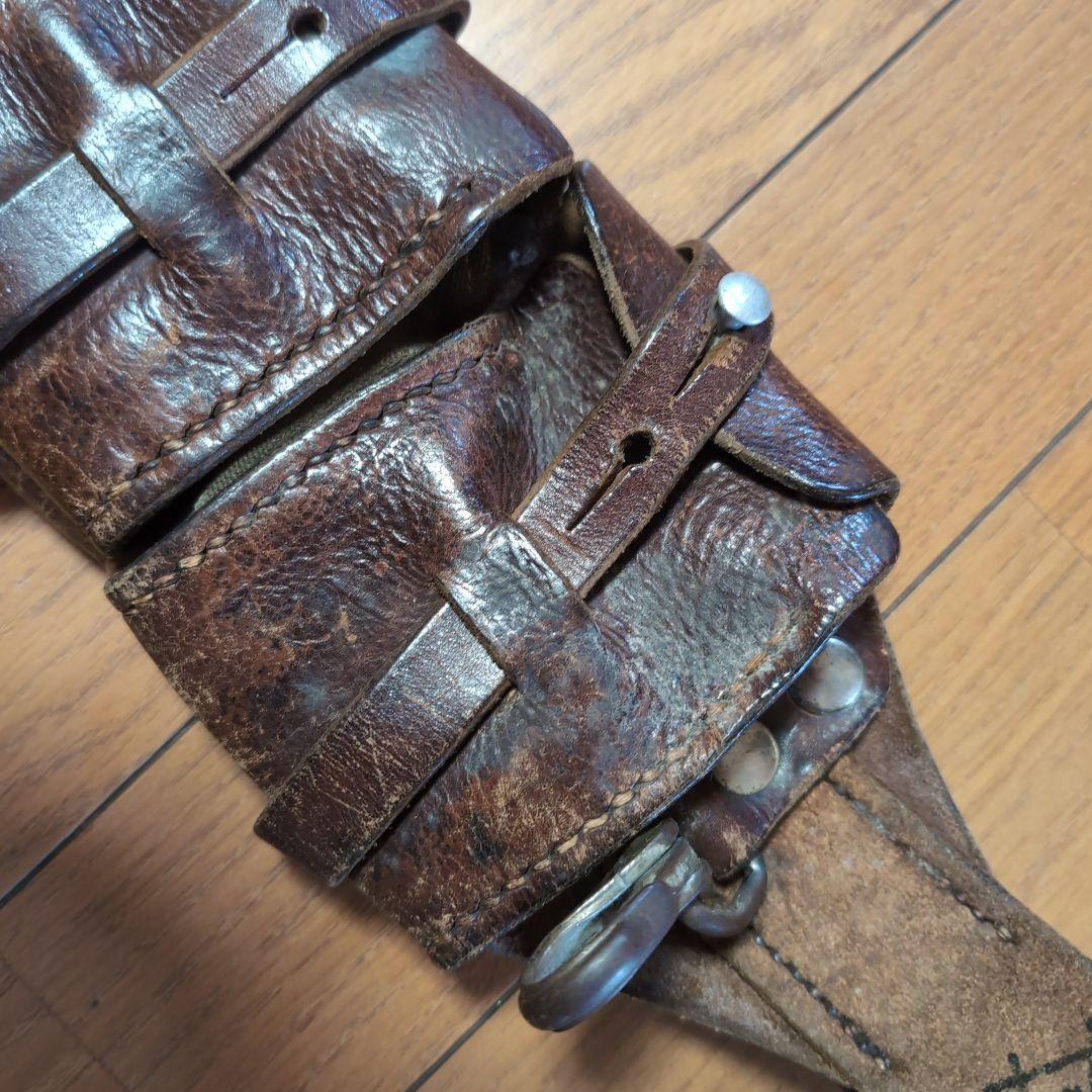 50'sビンテージ スウェーデン軍実物 本革レザーベルト バンダリア