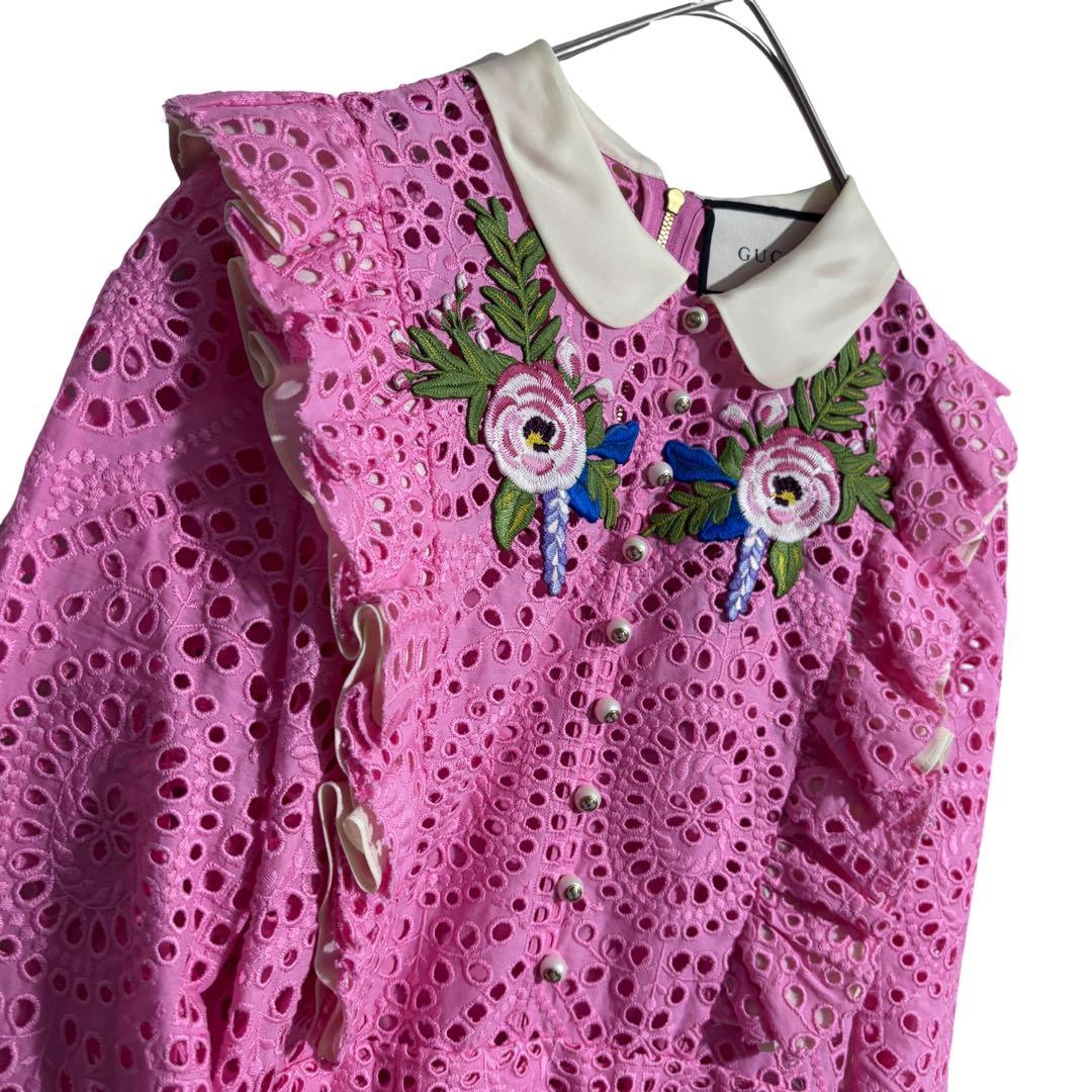GUCCI 花柄刺繍　ミニワンピース　グッチ
