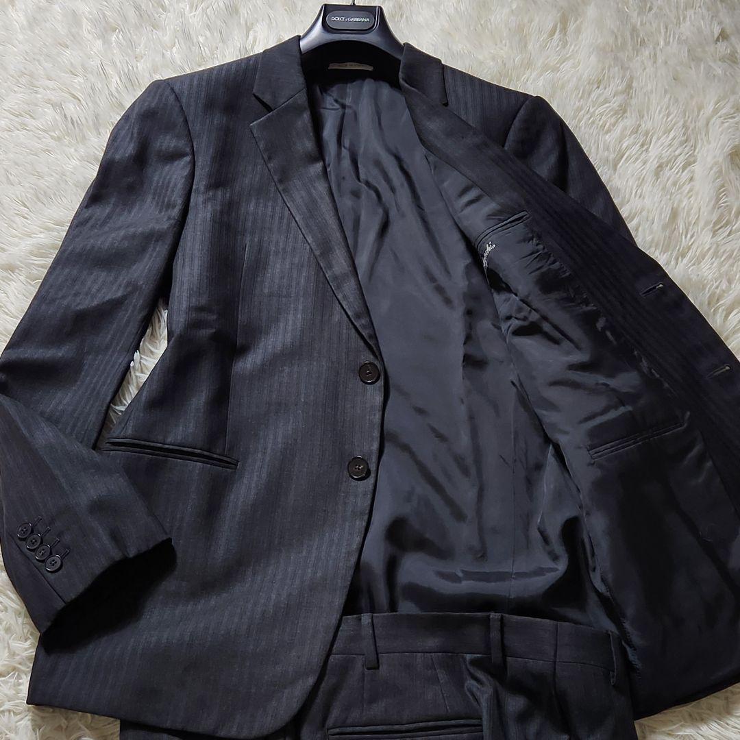 極美品✨XL相当 アルマーニコレツィオーニ スーツ シルク素材 ストライプ 52