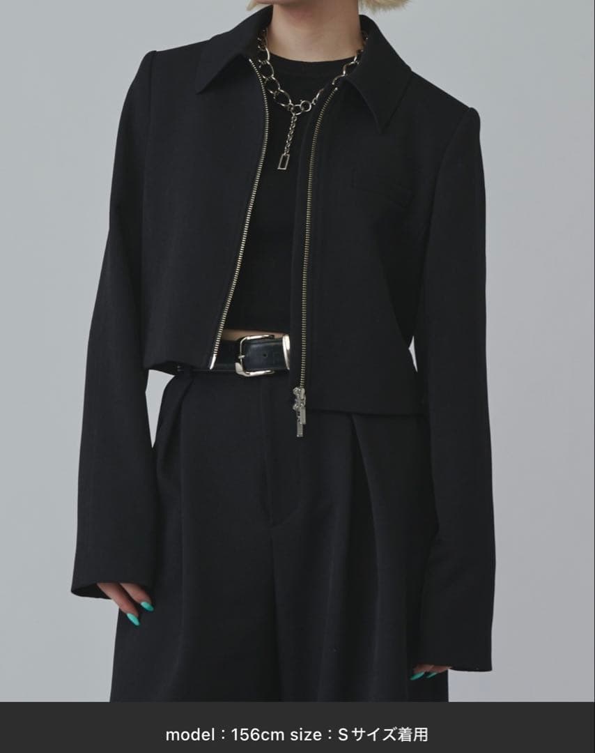 伊*9様 【mi-企画】ダブルジップショートジャケット　ブラック