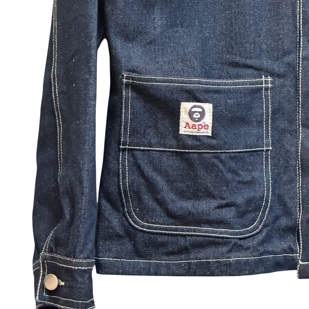 S*o様 美品 Aape ダークデニム カバーオール180エイブ アウタージャケ