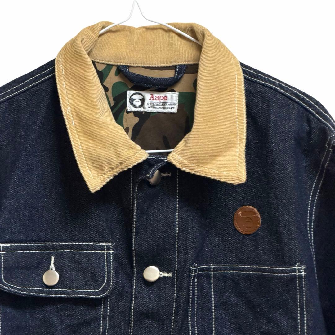 S*o様 美品 Aape ダークデニム カバーオール180エイブ アウタージャケ