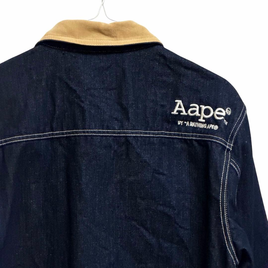S*o様 美品 Aape ダークデニム カバーオール180エイブ アウタージャケ