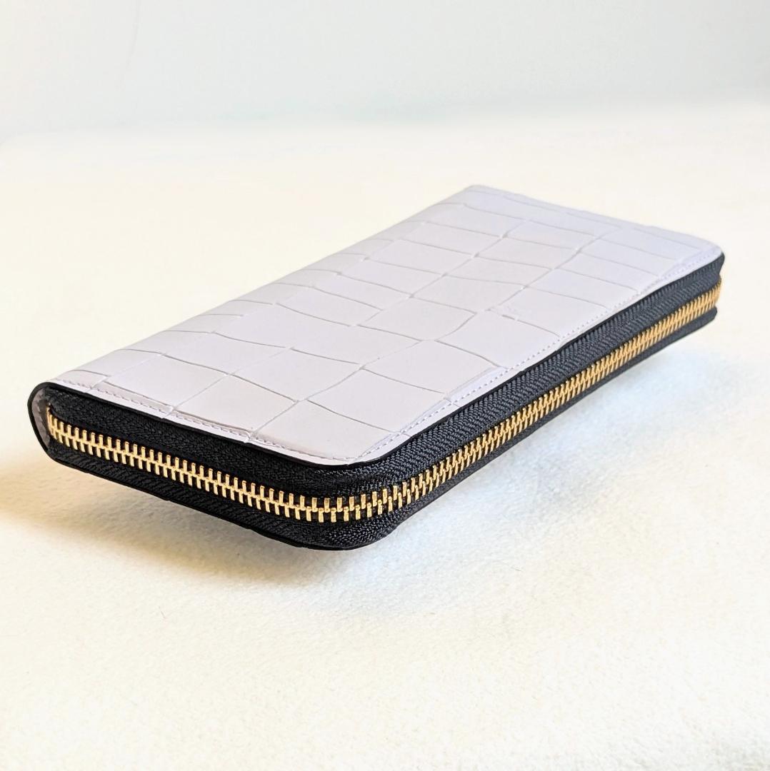 【極美品✨】Epoi エポイ タイル 長財布 ラベンダー ラウンドファスナー