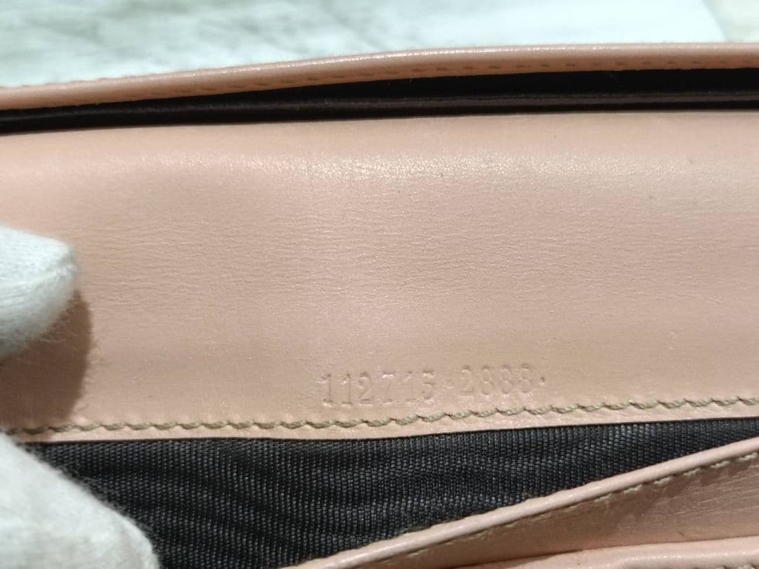 GUCCI グッチ　シマ レザー 長財布　wホック　メタルロゴ