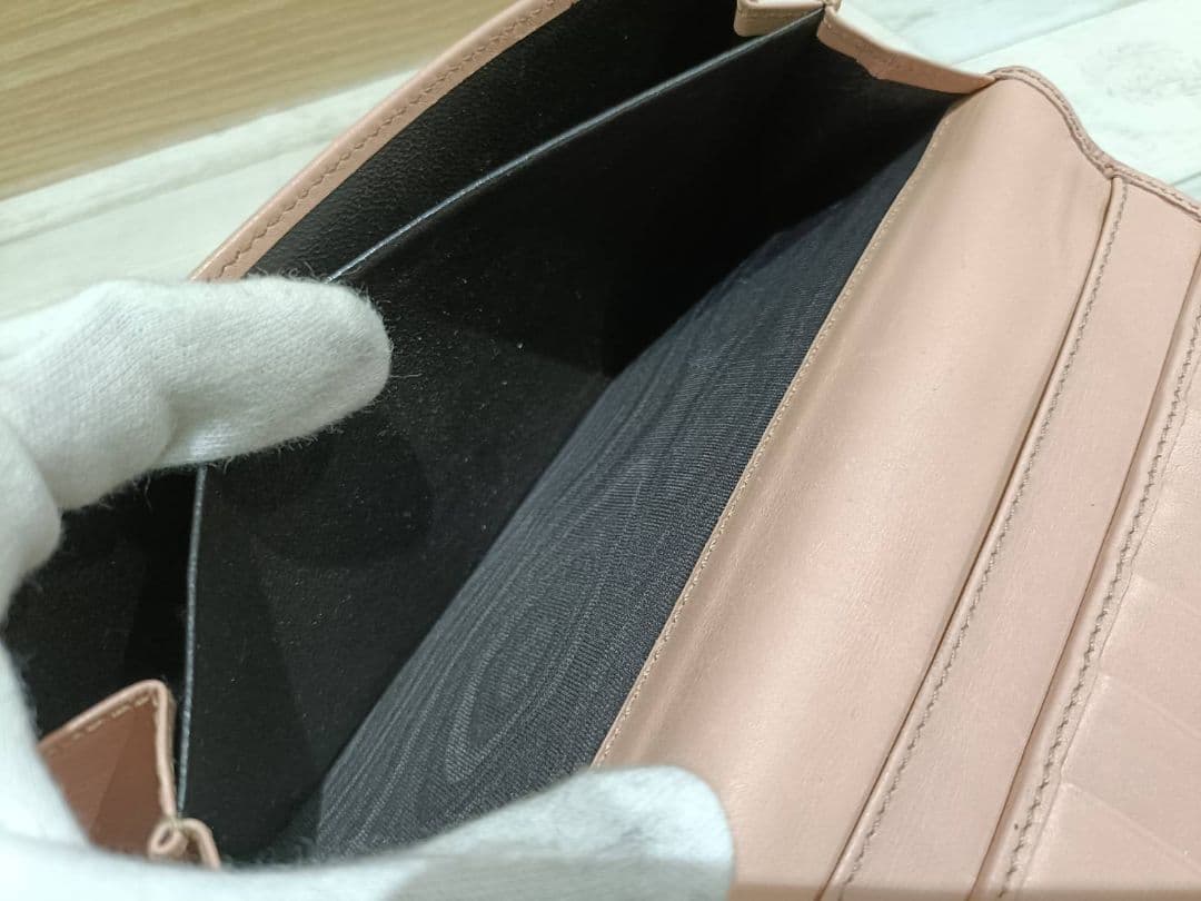 GUCCI グッチ　シマ レザー 長財布　wホック　メタルロゴ