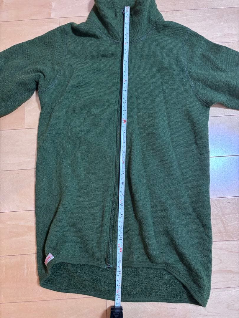 Woolpowerウールパワー ハーフジップニットセーター緑◆メンズS
