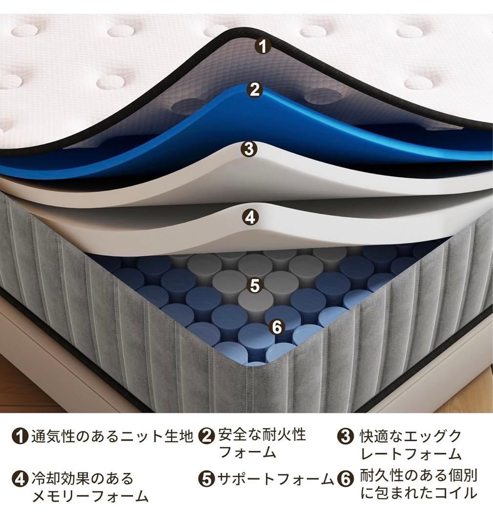 【Matoresu】セミダブル 高反発 極厚20CM ポケットコイル