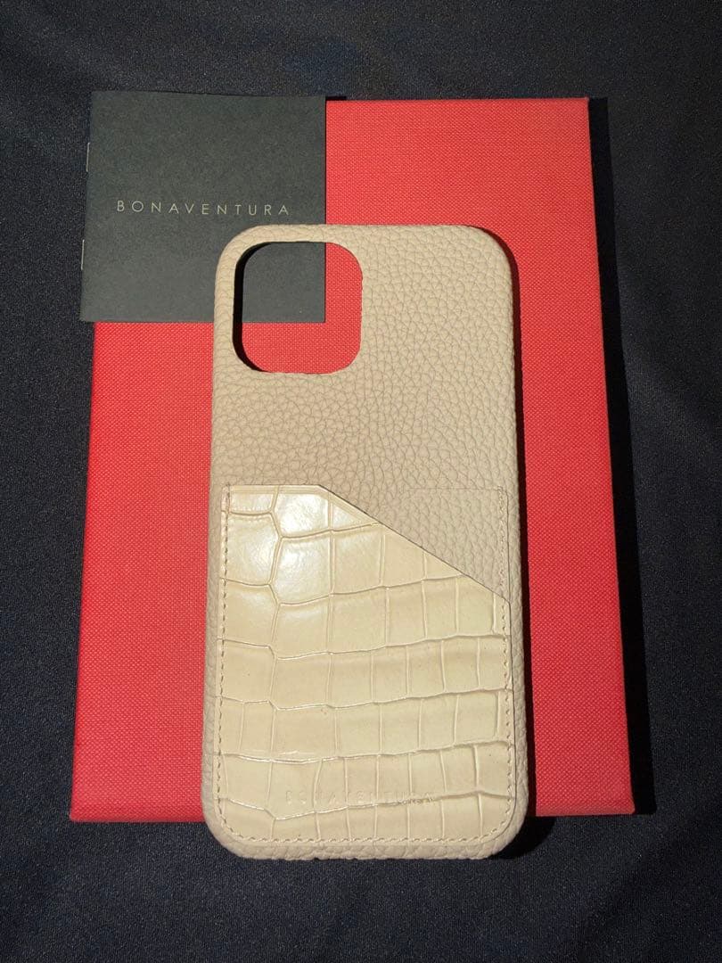 BONAVENTURA iPhone12 ProMax エンボスクロコレザー
