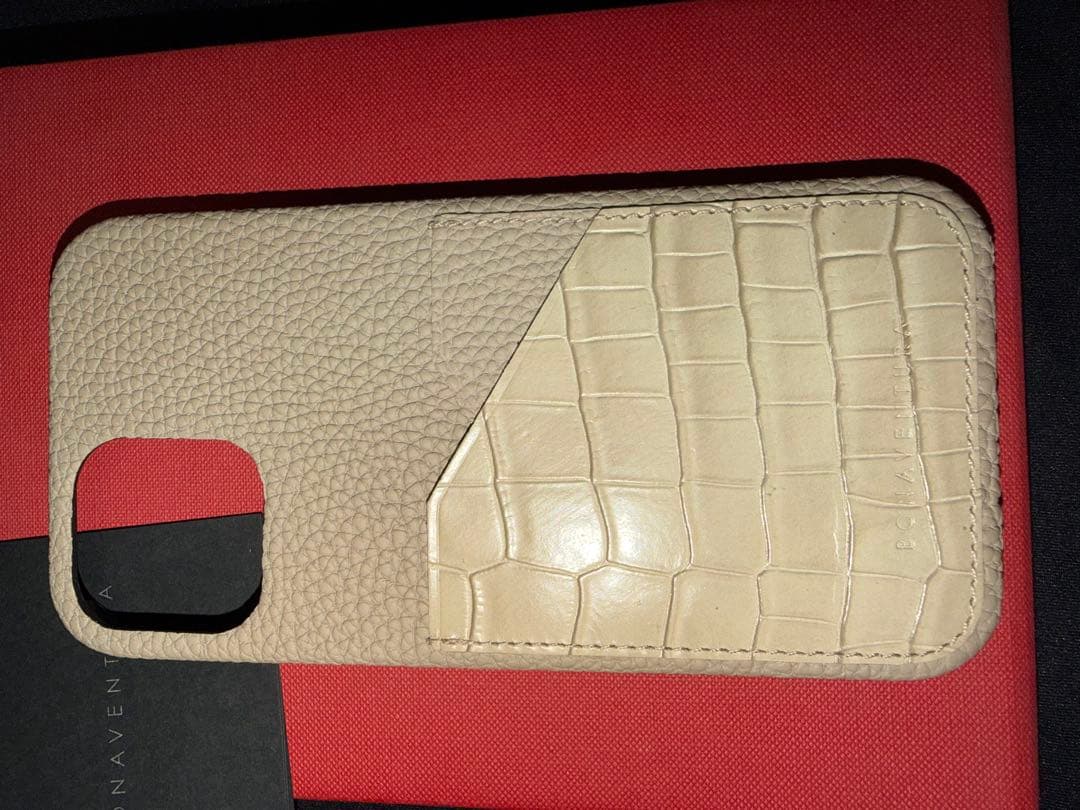 BONAVENTURA iPhone12 ProMax エンボスクロコレザー