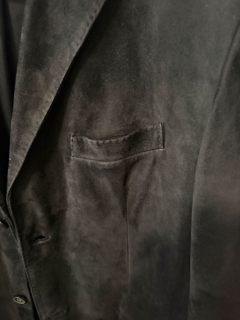 Ermenegildo Zegna「Soft」黒いスエード製テーラードジャケット