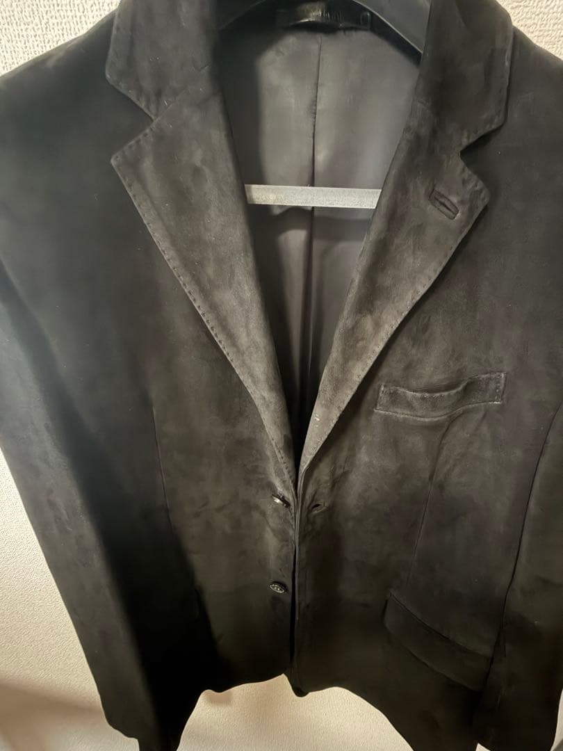 Ermenegildo Zegna「Soft」黒いスエード製テーラードジャケット