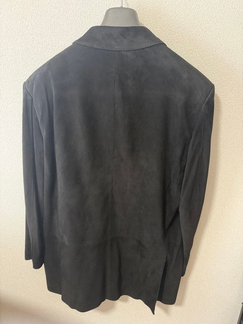 Ermenegildo Zegna「Soft」黒いスエード製テーラードジャケット