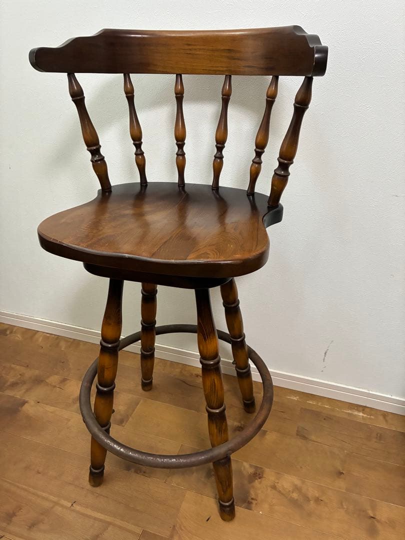 飛騨産業　キツツキマーク ハイチェア　カウンターチェア 回転椅子③