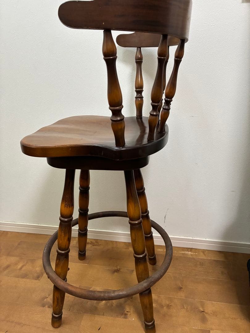 飛騨産業　キツツキマーク ハイチェア　カウンターチェア 回転椅子③