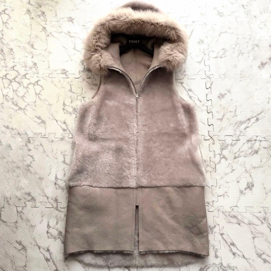 美品✨Zela'l 元町ゼラール リバーシブル ムートン ジレ フォックスファー