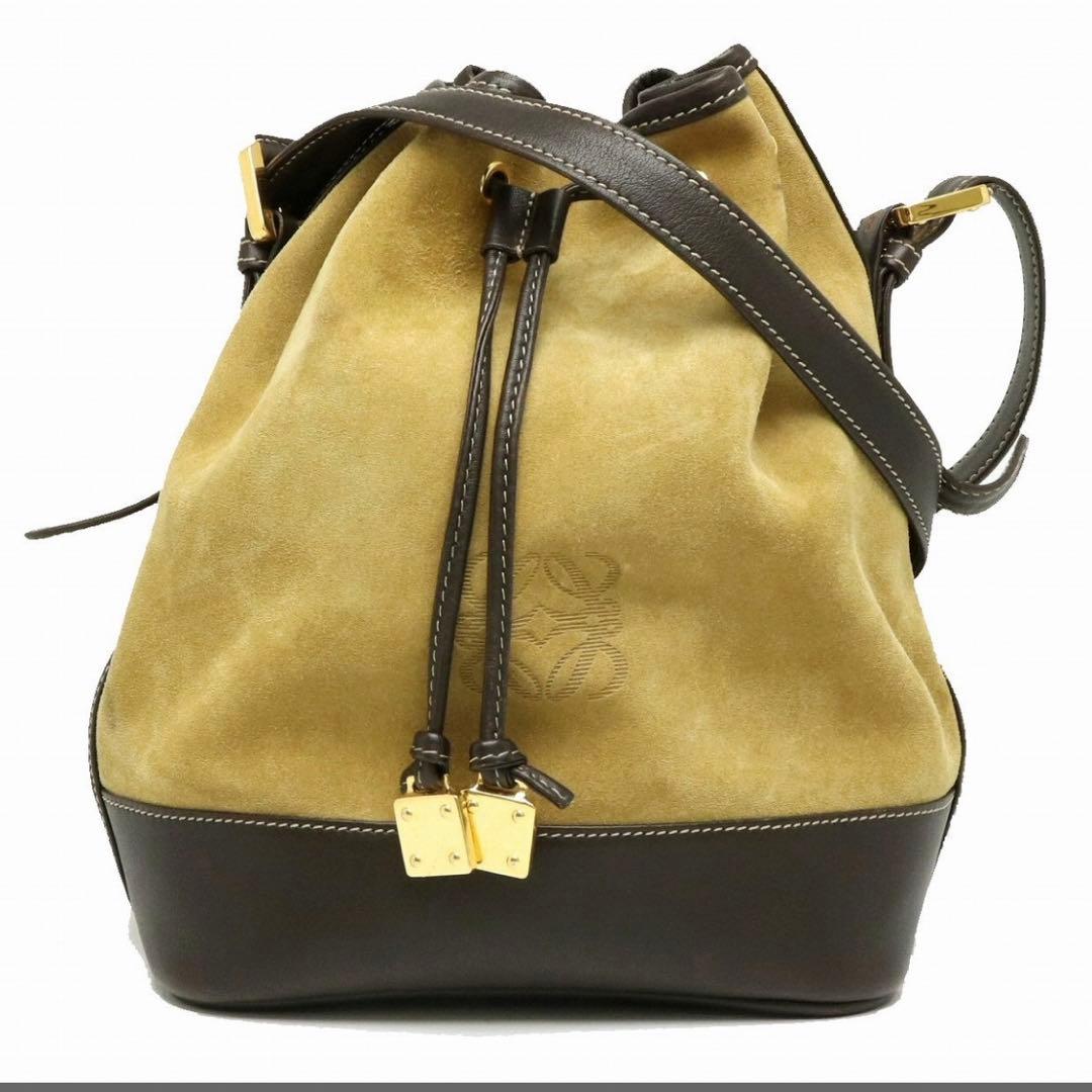 LOEWE ロエベ スエード 巾着型　ショルダーバッグ