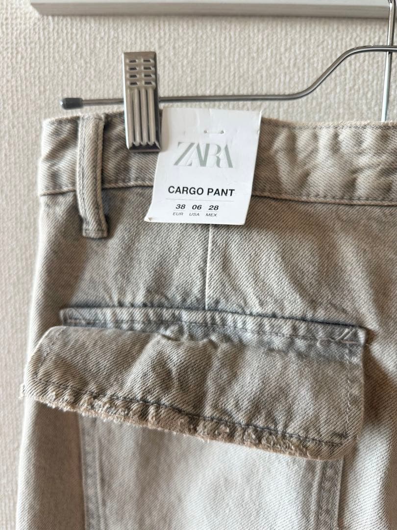 【大人気完売商品！タグ付き】ZARA カーゴ ミッドライズ デニムパンツ