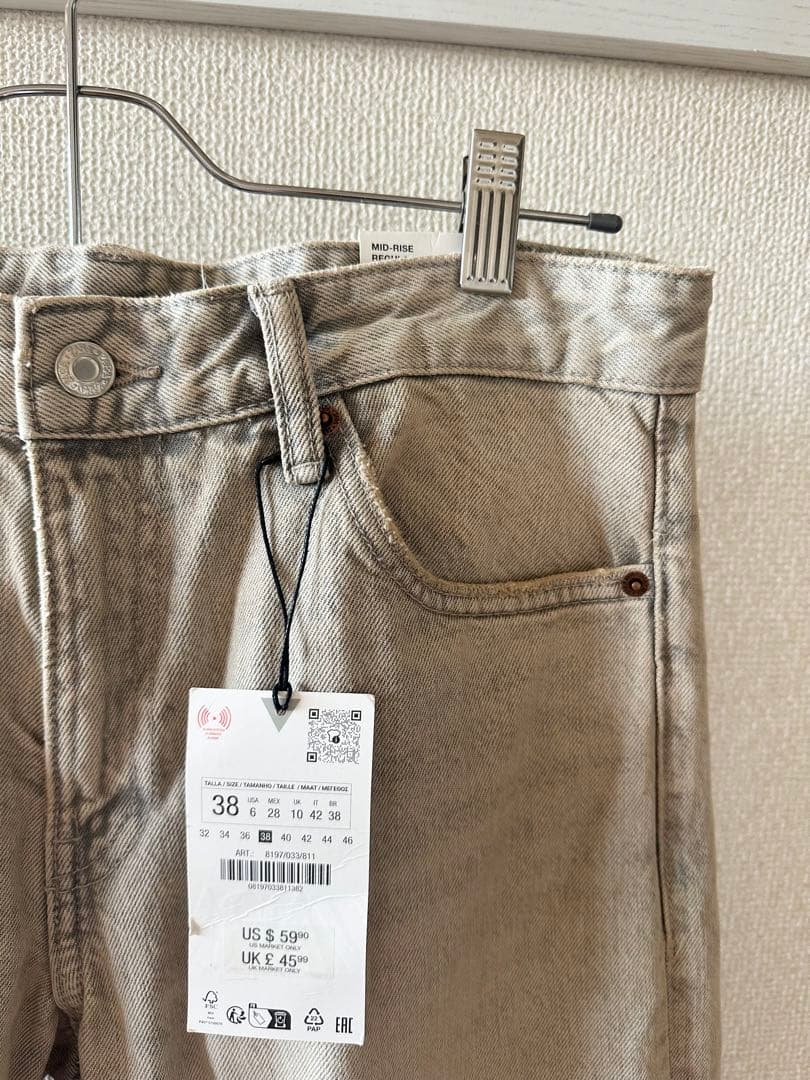 【大人気完売商品！タグ付き】ZARA カーゴ ミッドライズ デニムパンツ
