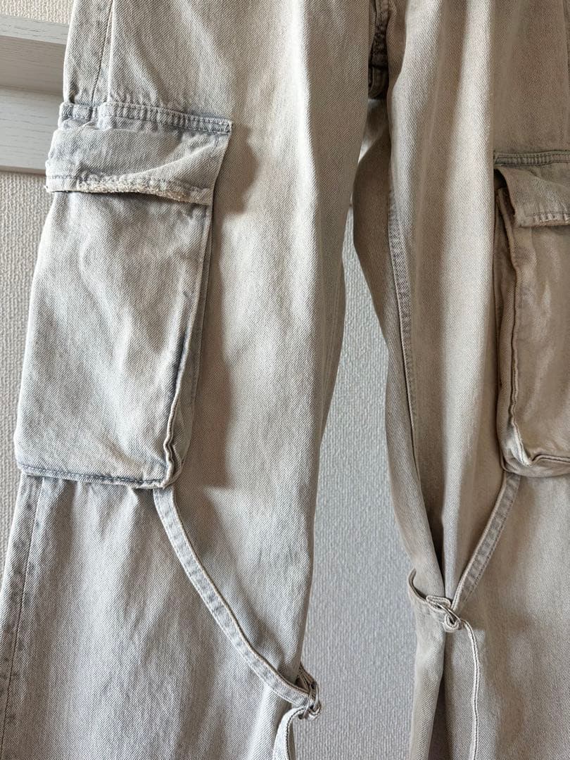 【大人気完売商品！タグ付き】ZARA カーゴ ミッドライズ デニムパンツ