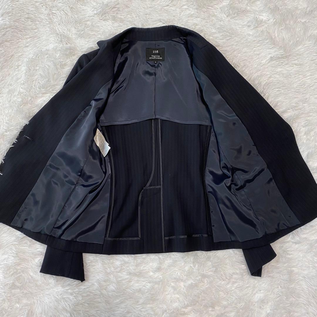 23区　スカートスーツ　４０　ウォッシャブル　ダークネイビー　ビジネススーツ