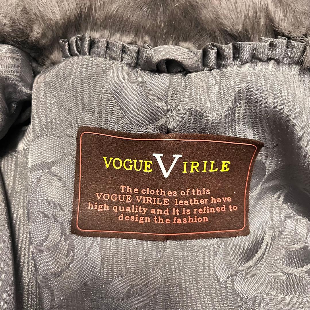 希少 ミンク100【VOGUE VIRILE】ベスト ジレ XL 毛皮 シルバー
