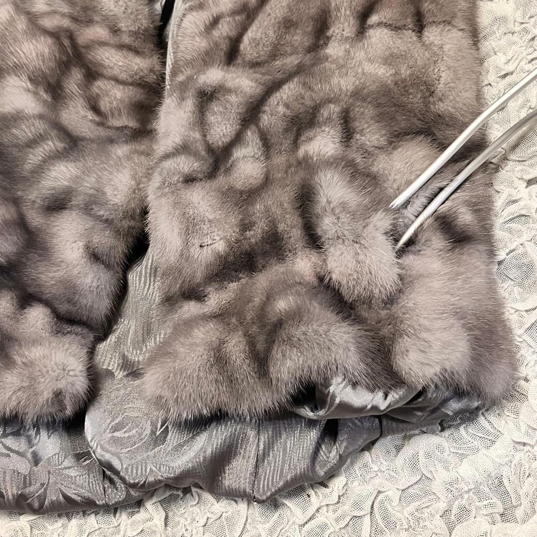 希少 ミンク100【VOGUE VIRILE】ベスト ジレ XL 毛皮 シルバー