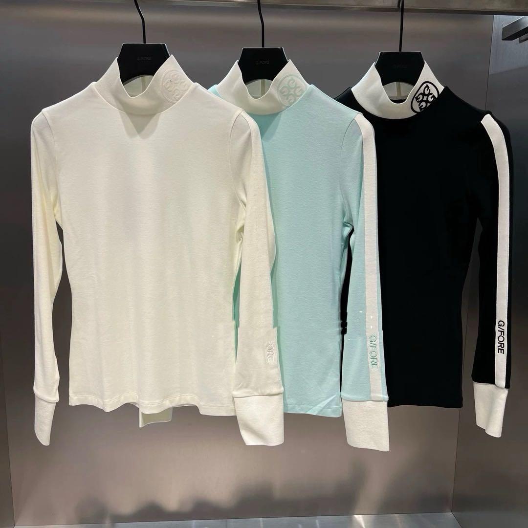 【S】G/FORE ジーフォア ゴルフ カットソー 起毛 モックネック長袖T 黒